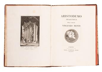 BODONI PRESS  MONTI, VINCENZO. Aristodemo, Tragedia. 1786